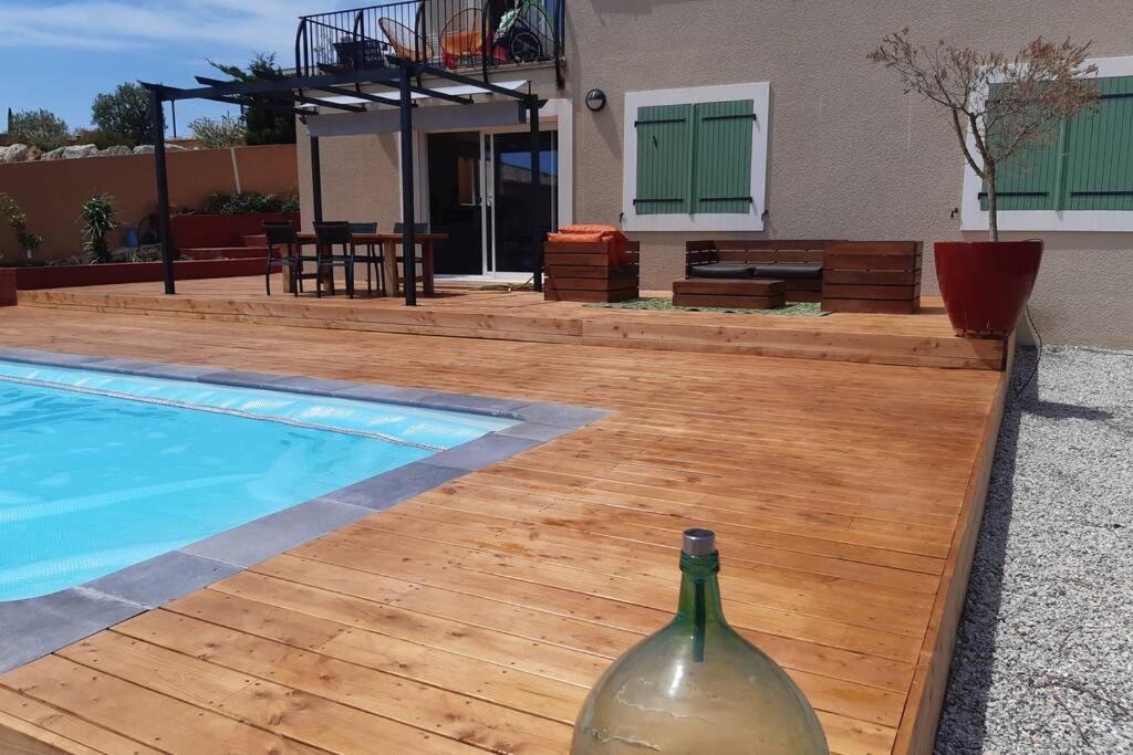 Maison Avec Vue Sur La Mer Et Avec Piscine A Fitou Exterior foto